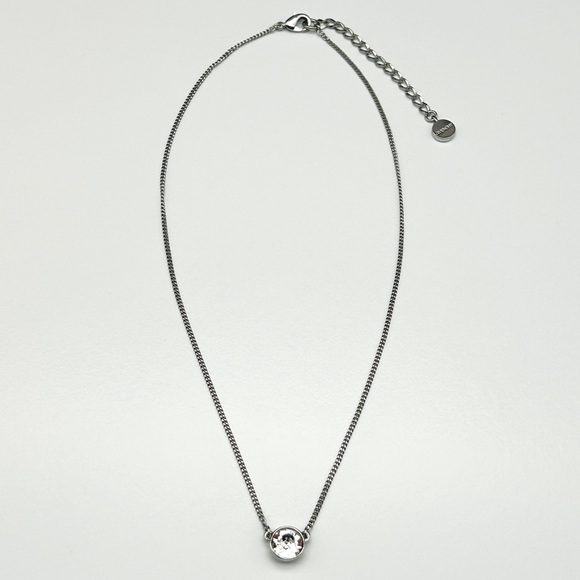 Givenchy Classic Silver Tone Crystal Pendant Necklace 16-18” EEUC - Picture 3 of 10